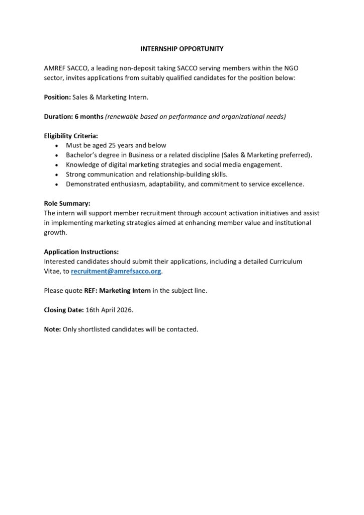 MARKETING INTERN April 2026 1